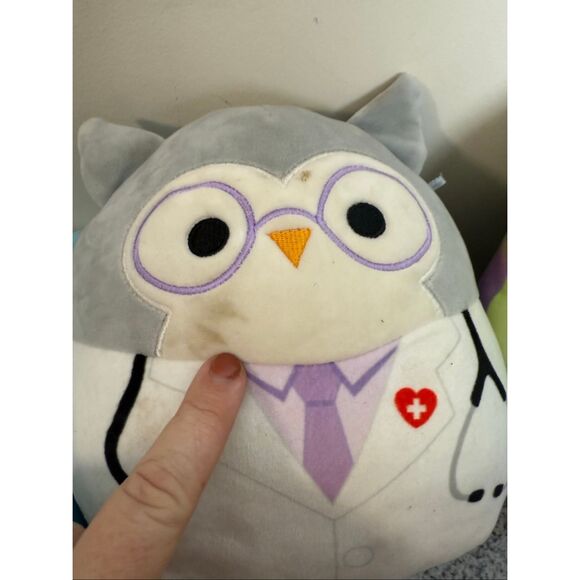 Squishmallows 8" Dr. Hoot the Owl, NARWHAL 10” Plush & Honeydew Chameleon, 8 Inc - Picture 2 of 9